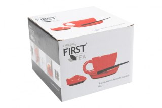 FIRST TEA FILIŻANKA ZE SPOD. MIESZ.CZERWONA K.0520
