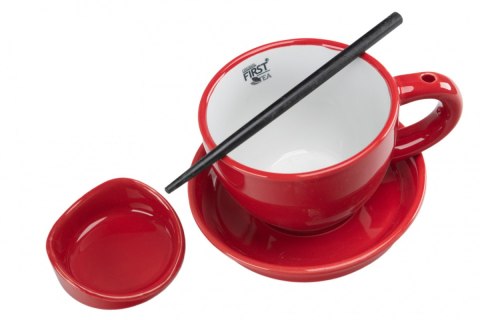 FIRST TEA FILIŻANKA ZE SPOD. MIESZ.CZERWONA K.0520
