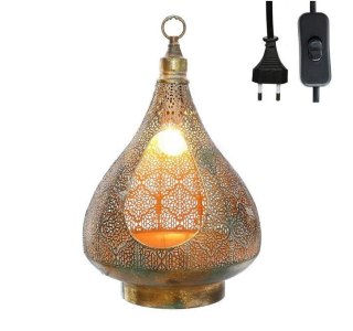 30021 LAMPA ZŁOTA MOROC. 25xh40cm