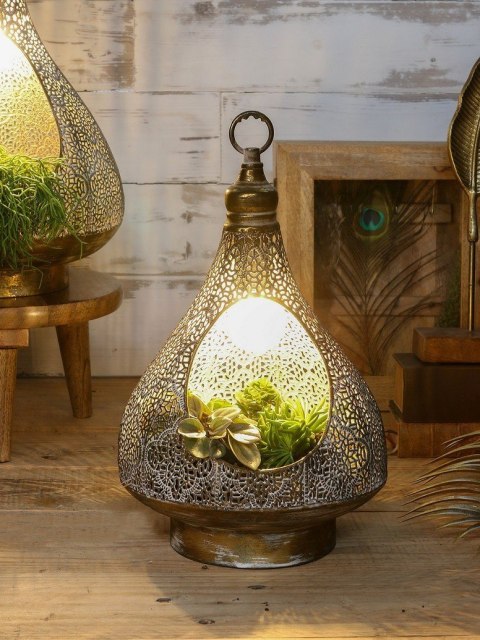 30021 LAMPA ZŁOTA MOROC. 25xh40cm