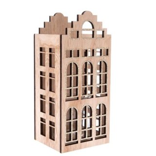 DS KAT22051 DREWNIANY ŚWIECZNIK DOMEK