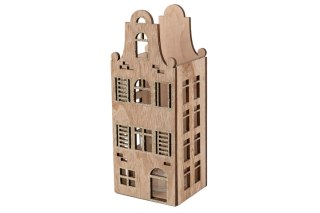 DS KAT22052 DREWNIANY ŚWIECZNIK DOMEK