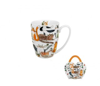 DUO KUBEK 350 ML W KOSZYCZKU LENIWE KOTY K.6794