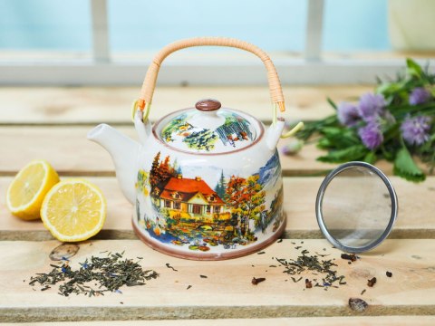 H. 418-5506 CZAJNIK CERAMICZNY Z ZAPARZ. DWOREK