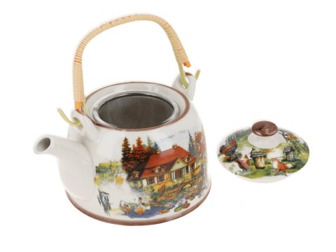 H. 418-5506 CZAJNIK CERAMICZNY Z ZAPARZ. DWOREK