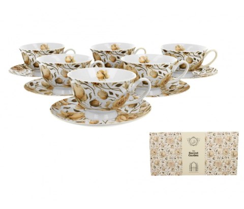 KPL 6 FILIŻANEK ROYAL ENGLISH ROSES WHITE K.6909
