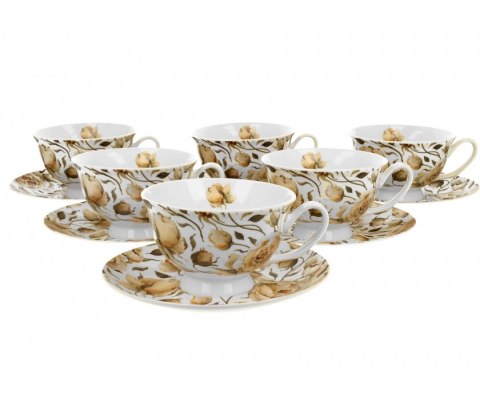 KPL 6 FILIŻANEK ROYAL ENGLISH ROSES WHITE K.6909
