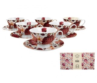 KPL 6 FILIŻANEK ROYAL SPRING ROSES WHITE K.6985