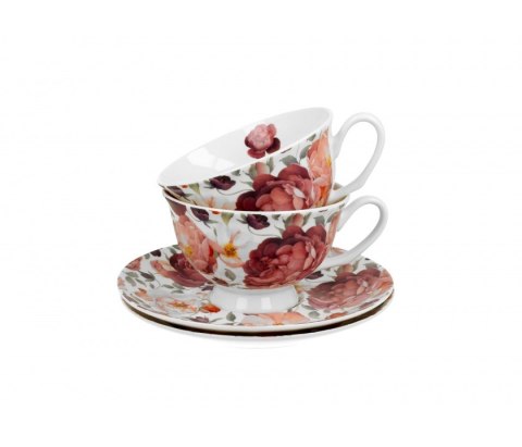 KPL 6 FILIŻANEK ROYAL SPRING ROSES WHITE K.6985