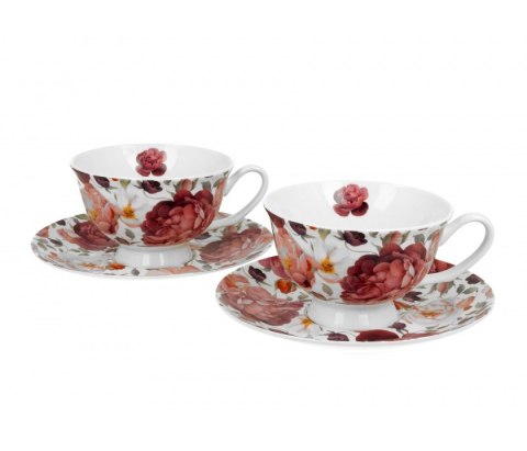 KPL 6 FILIŻANEK ROYAL SPRING ROSES WHITE K.6985
