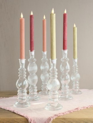 32581 KPL 2 ŚWIECE OŁÓWKOWE LED H25CM BURGUND