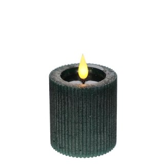 32600 ŚWIECA LED RUSTIC H7,5CM CIEMNOZIELONA