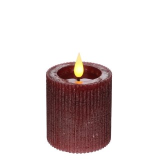 32601 ŚWIECA LED RUSTIC H7,5CM BURGUND