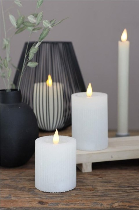 32607 ŚWIECA LED RUSTIC H7,5CM BIAŁA