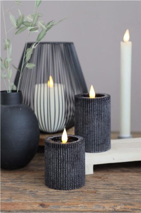 32608 ŚWIECA LED RUSTIC H7,5CM CZARNA