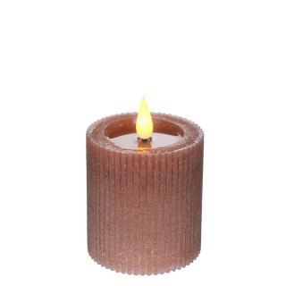 32609 ŚWIECA LED RUSTIC H7,5CM MAUVE