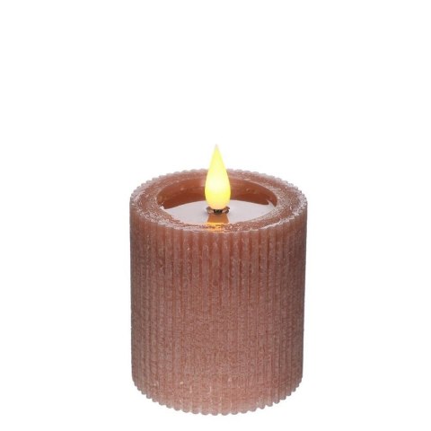 32609 ŚWIECA LED RUSTIC H7,5CM MAUVE