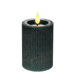 32620 ŚWIECA LED RUSTIC H10CM CIEMNOZIELONA