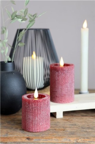 32621 ŚWIECA LED RUSTIC H10CM BURGUND
