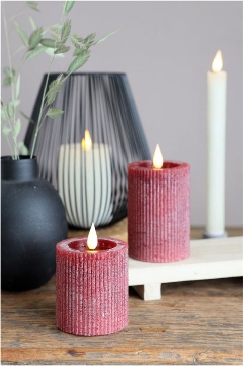 32621 ŚWIECA LED RUSTIC H10CM BURGUND
