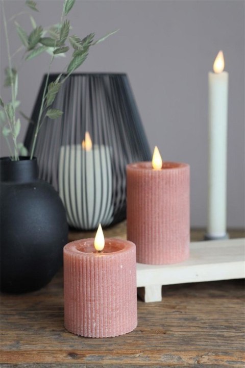 32629 ŚWIECA LED RUSTIC H10CM MAUVE