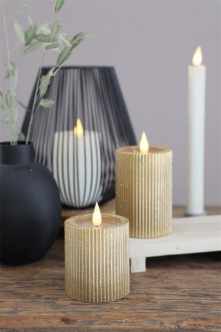 32632 ŚWIECA LED RUSTIC H10CM ZŁOTA