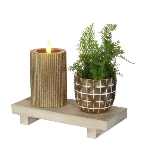 32632 ŚWIECA LED RUSTIC H10CM ZŁOTA