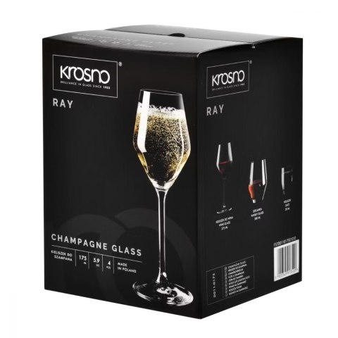 KROSNO KPL 4 KIELISZKI DO SZAMPANA RAY 175ML 3520