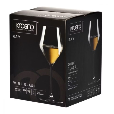 KROSNO KPL 4 KIELISZKI WINO BIAŁE RAY 320ML K.3513