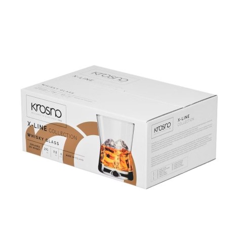 KROSNO KPL 6 SZT SZKLANEK WHISKY X-LINE 360ML 7428