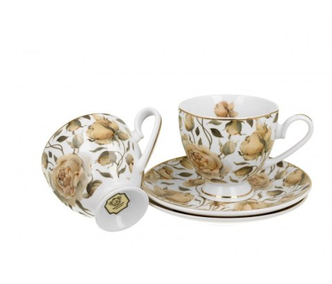 GOLDEN LINE KPL 2 FILIŻANKI ENGLISH ROSES WHITE