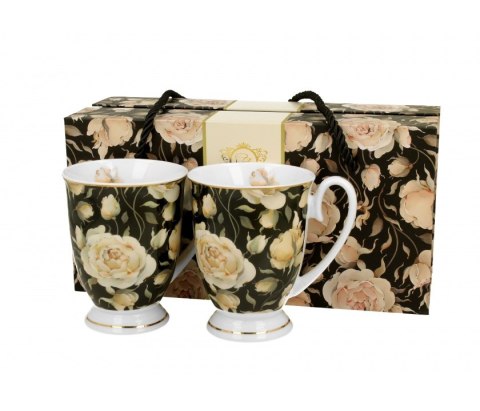GOLDEN LINE KPL 2 KUBKI ENGLISH ROSES BLACK K.7981