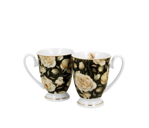 GOLDEN LINE KPL 2 KUBKI ENGLISH ROSES BLACK K.7981