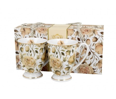 GOLDEN LINE KPL 2 KUBKI ENGLISH ROSES WHITE K.7943