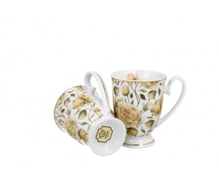GOLDEN LINE KPL 2 KUBKI ENGLISH ROSES WHITE K.7943