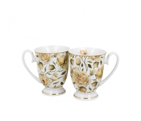 GOLDEN LINE KPL 2 KUBKI ENGLISH ROSES WHITE K.7943