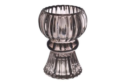 34056 Świecznik Nora O6 x h.8 cm szary