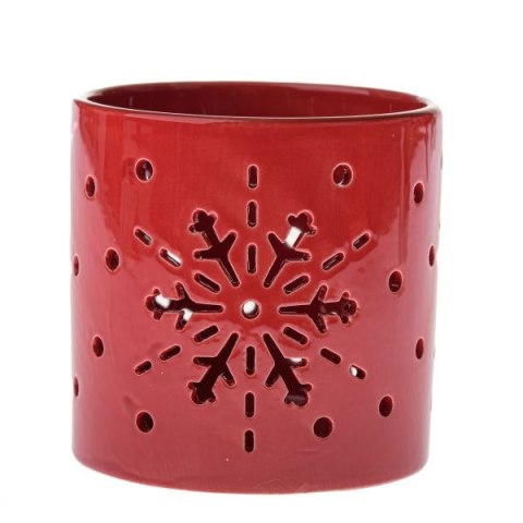 DS IMN588 ŚWIECZNIK CERAMICZNY CZERWONY