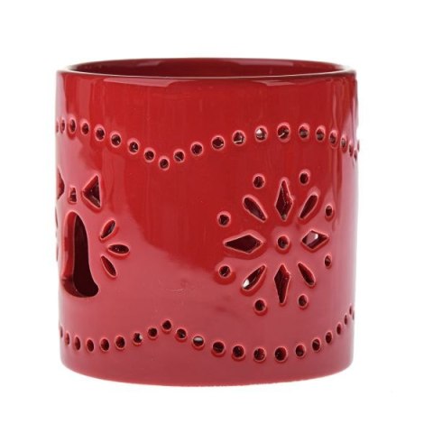 DS IMN591 ŚWIECZNIK CERAMICZNY CZERWONY