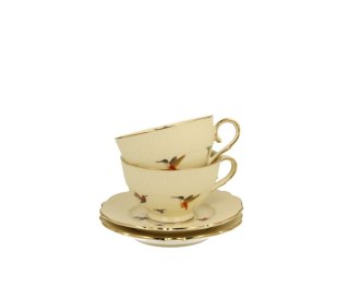 DUO ECRU KPL 2 FILIŻANEK ESPRESSO Z SPOD. KOLIBRY