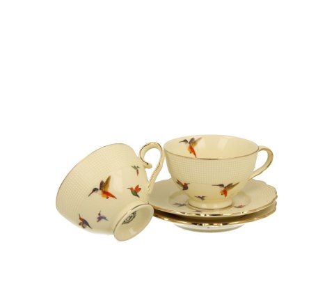DUO ECRU KPL 2 FILIŻANEK ESPRESSO Z SPOD. KOLIBRY