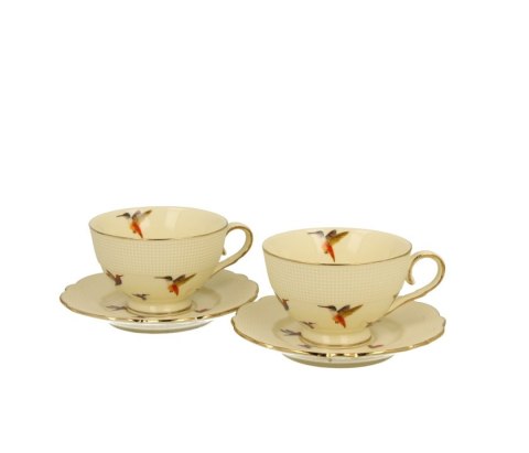 DUO ECRU KPL 2 FILIŻANEK ESPRESSO Z SPOD. KOLIBRY