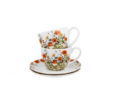 DUO KPL 2 FILIŻANEK ZE SPODKAMI WILD BIRD K.9789