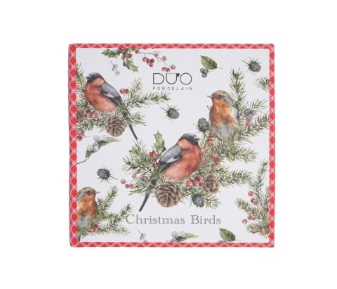 DUO KPL 2 TALERZE DESEROWE CHRISTMAS BIRDS K.2992