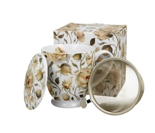 KUBEK ZAPARZACZ NA STOPCE ENGLISH ROSES WHITE 9916