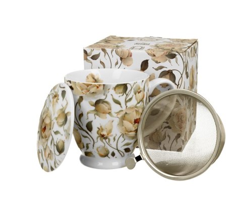 KUBEK ZAPARZACZ NA STOPCE ENGLISH ROSES WHITE 9916