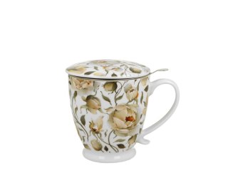 KUBEK ZAPARZACZ NA STOPCE ENGLISH ROSES WHITE 9916