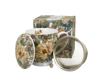 KUBEK ZAPARZACZ NA STOPCE PEONY WHITE K.0042