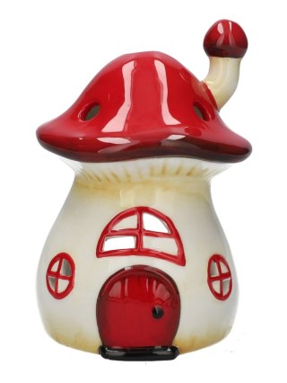 730150400 Świecznik tealight grzybek czerwony h16