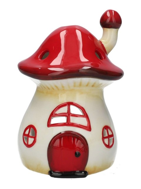 730150400 Świecznik tealight grzybek czerwony h16